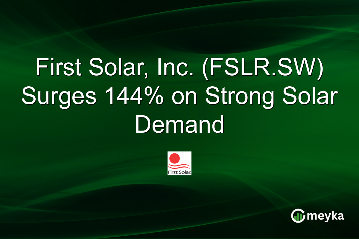 First Solar, Inc. (FSLR.SW) Surges 144% on Strong Solar Demand
