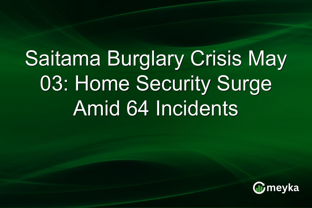 Saitama Burglary Crisis May 03: Home Security Surge Amid 64 Incidents