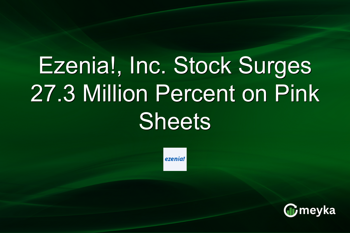 Ezenia!, Inc. Stock Surges 27.3 Million Percent on Pink Sheets