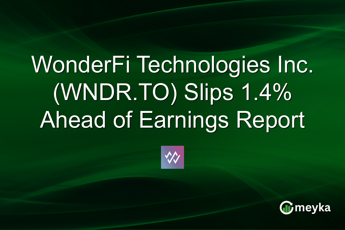 WonderFi Technologies Inc. (WNDR.TO) Slips 1.4% Ahead of Earnings Report
