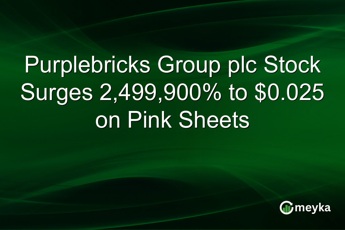 Purplebricks Group plc Stock Surges 2,499,900% to $0.025 on Pink Sheets