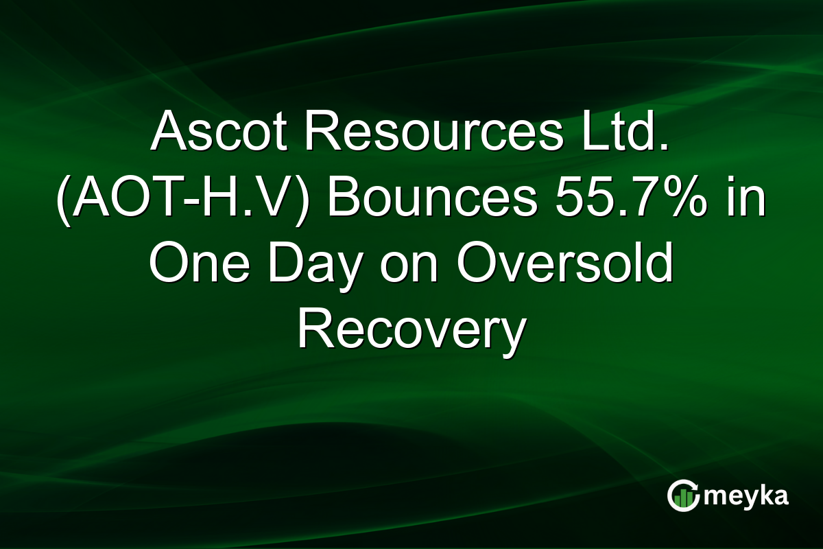 Ascot Resources Ltd. (AOT-H.V) Bounces 55.7% in One Day on Oversold Recovery
