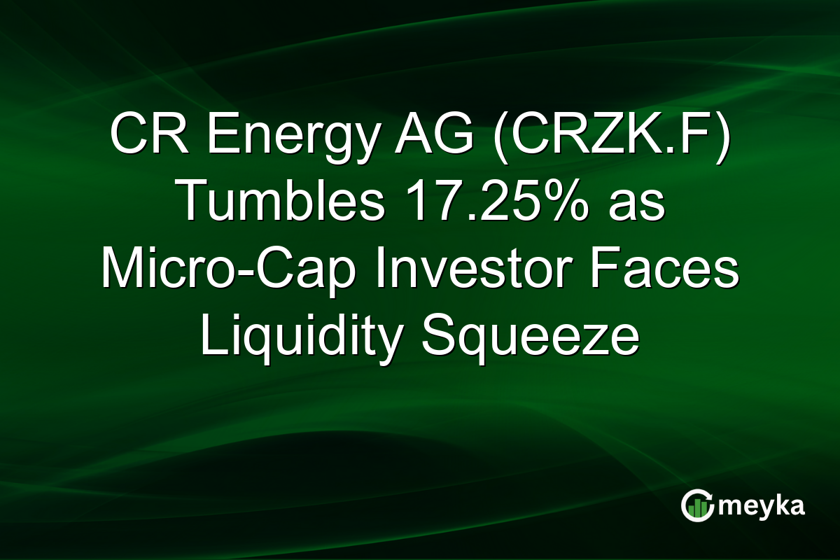 CR Energy AG (CRZK.F) Tumbles 17.25% as Micro-Cap Investor Faces Liquidity Squeeze