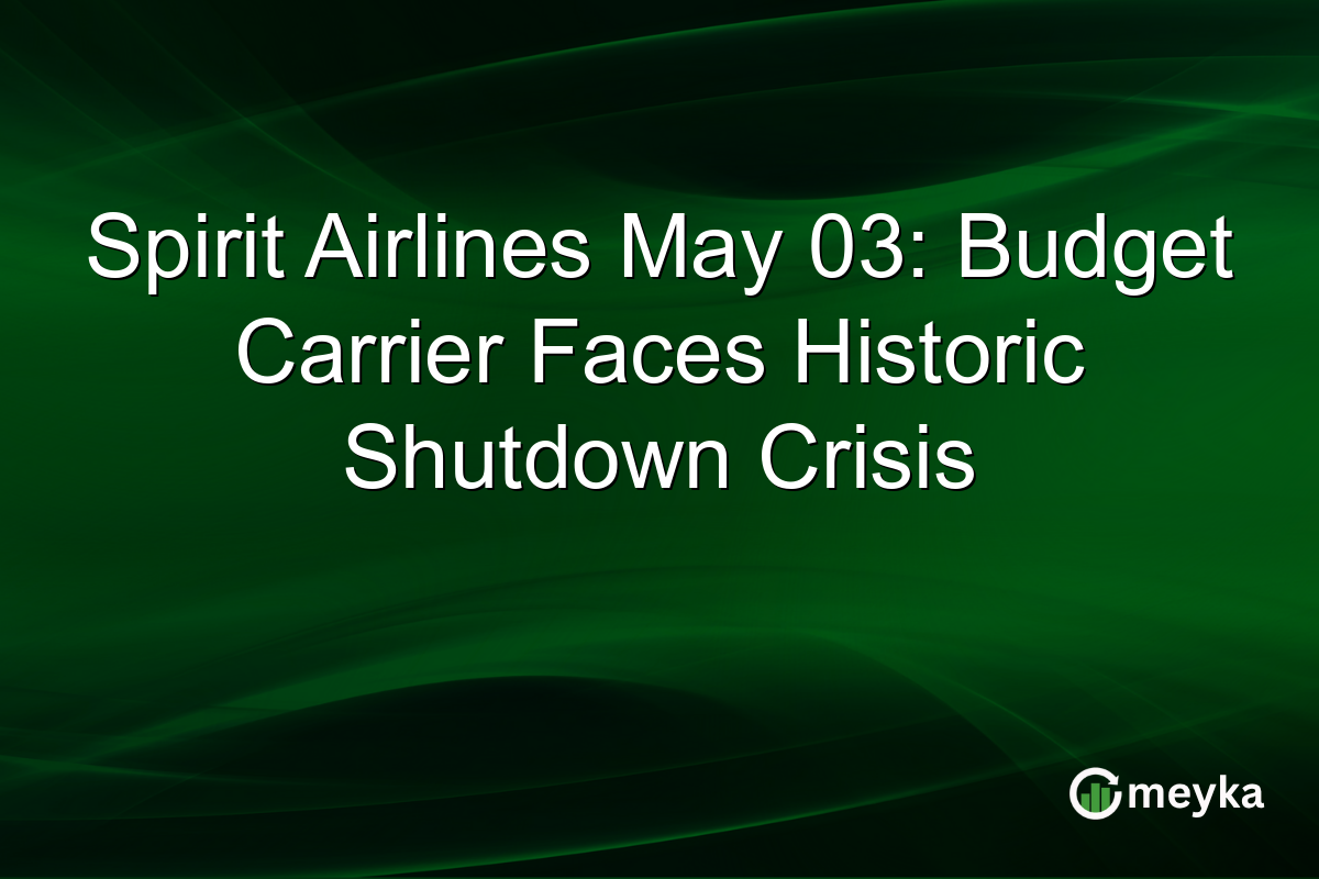 Spirit Airlines May 03: Budget Carrier Faces Historic Shutdown Crisis