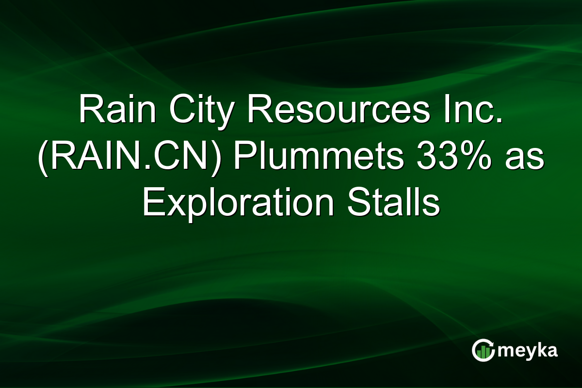 Rain City Resources Inc. (RAIN.CN) Plummets 33% as Exploration Stalls