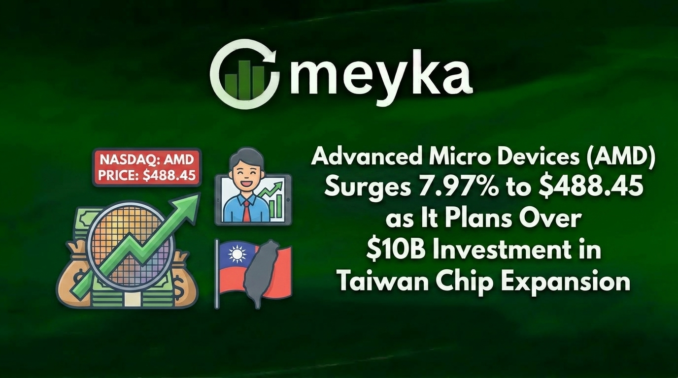 Advanced Micro Devices (AMD) Surges 7.97% to $488.45 as It Plans Over $10 Billion Investment in Taiwan Chip Expansion