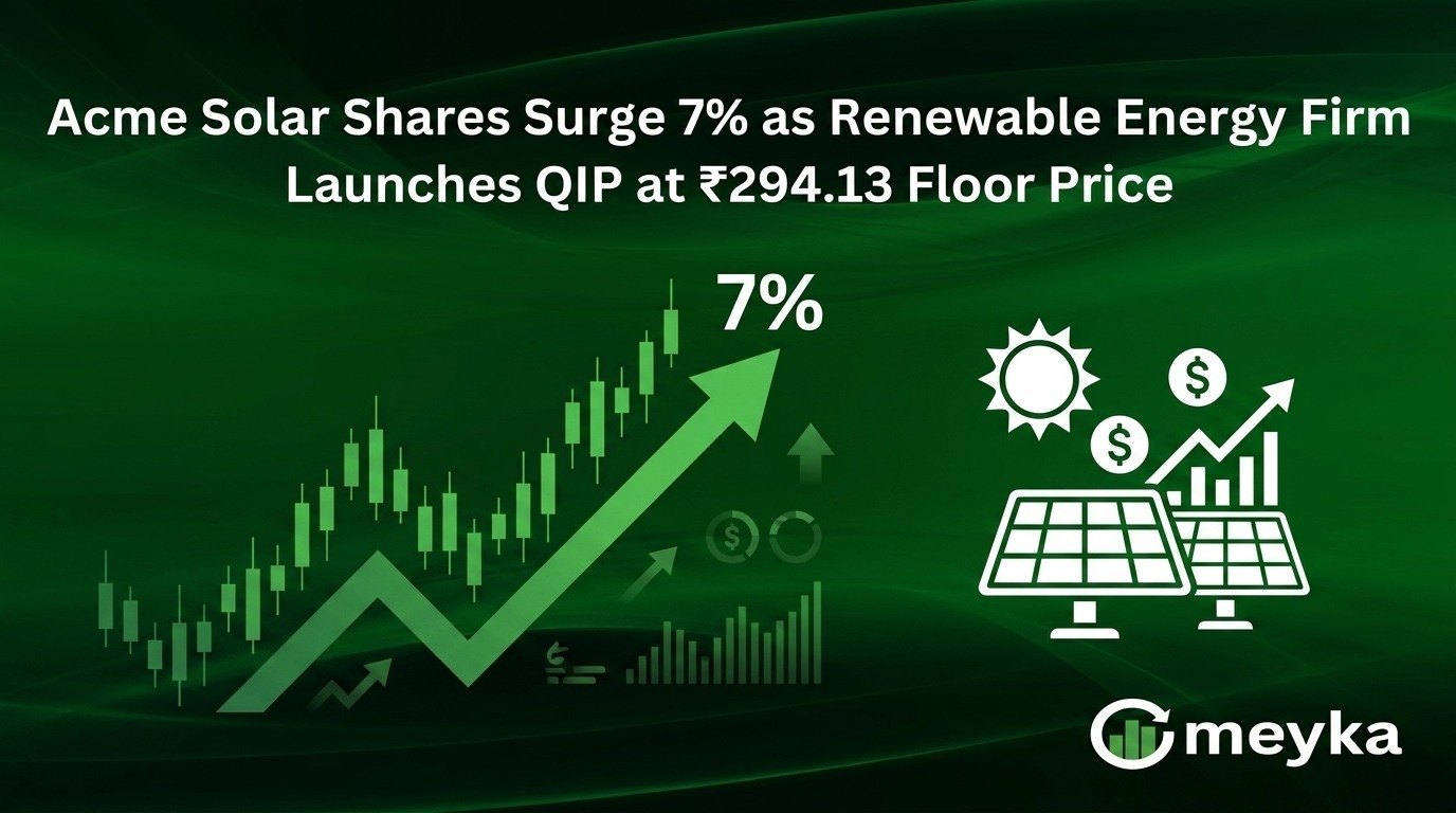 Acme Solar Shares Surge 7% as Renewable Energy Firm Launches QIP at ₹294.13 Floor Price