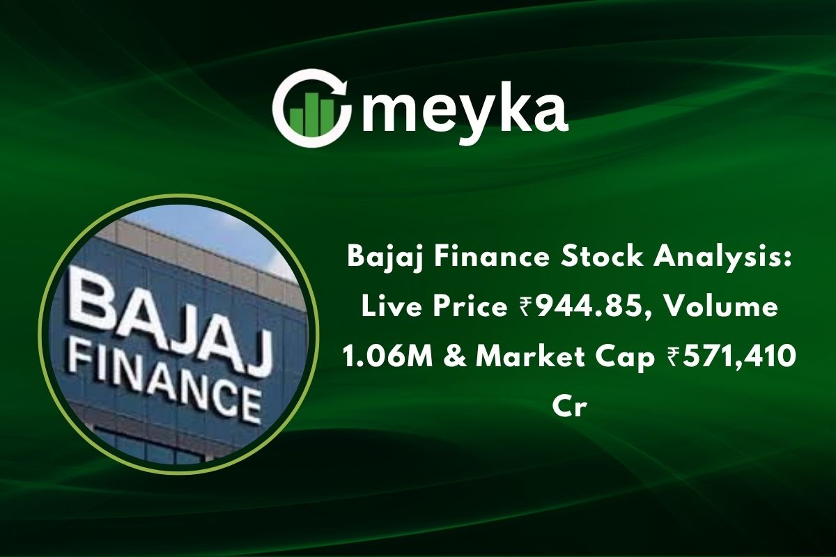 Bajaj Finance Stock Analysis: Live Price ₹944.85, Volume 1.06M & Market Cap ₹571,410 Cr