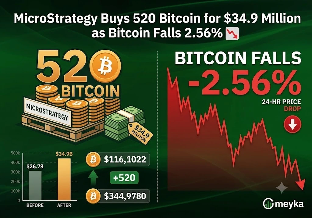 MicroStrategy Buys 520 Bitcoin for $34.9 Million as Bitcoin Falls 2.56%