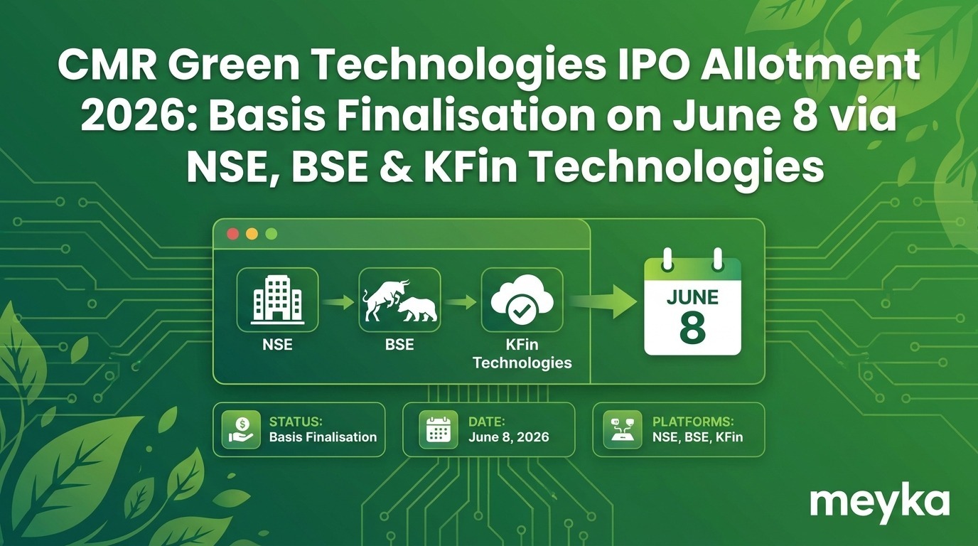 CMR Green Technologies IPO Allotment 2026: Basis Finalisation on June 8 via NSE, BSE & KFin Technologies