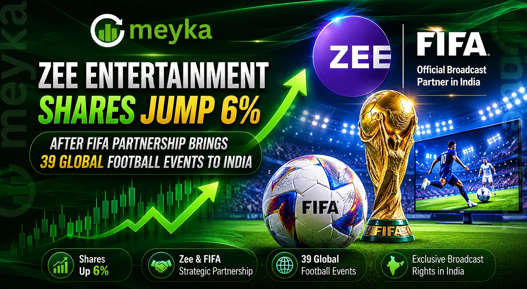 Zee Entertainment Shares Jump 6% After FIFA Partnership Brings 39 Global Football Events to India