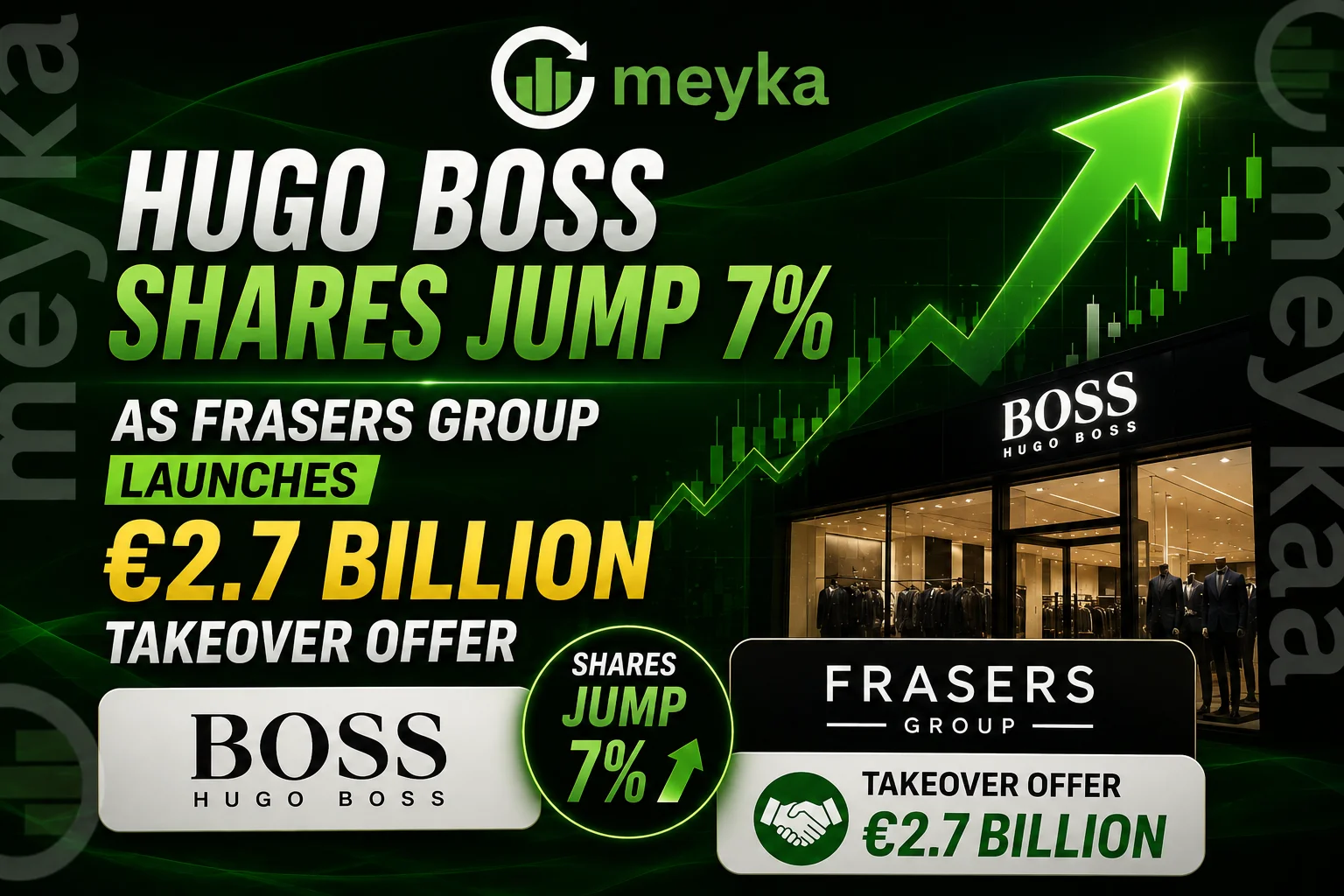 Hugo Boss Shares Jump 7% as Frasers Group Launches €2.7 Billion Takeover Offer