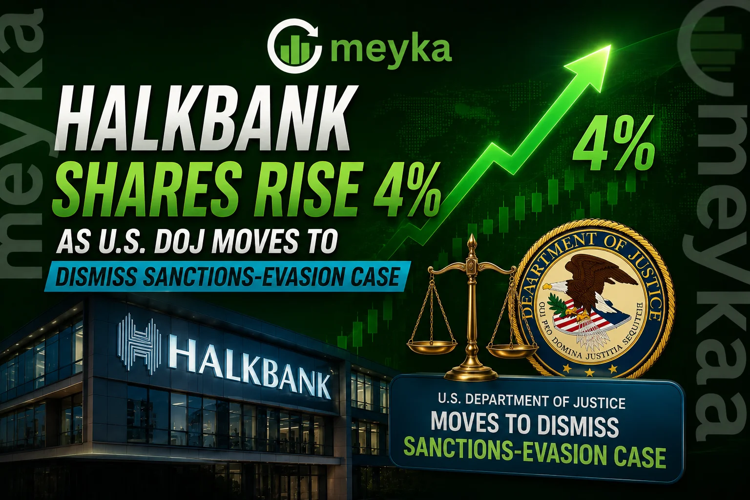 Halkbank Shares Rise 4% as U.S. DOJ Moves to Dismiss Sanctions-Evasion Case