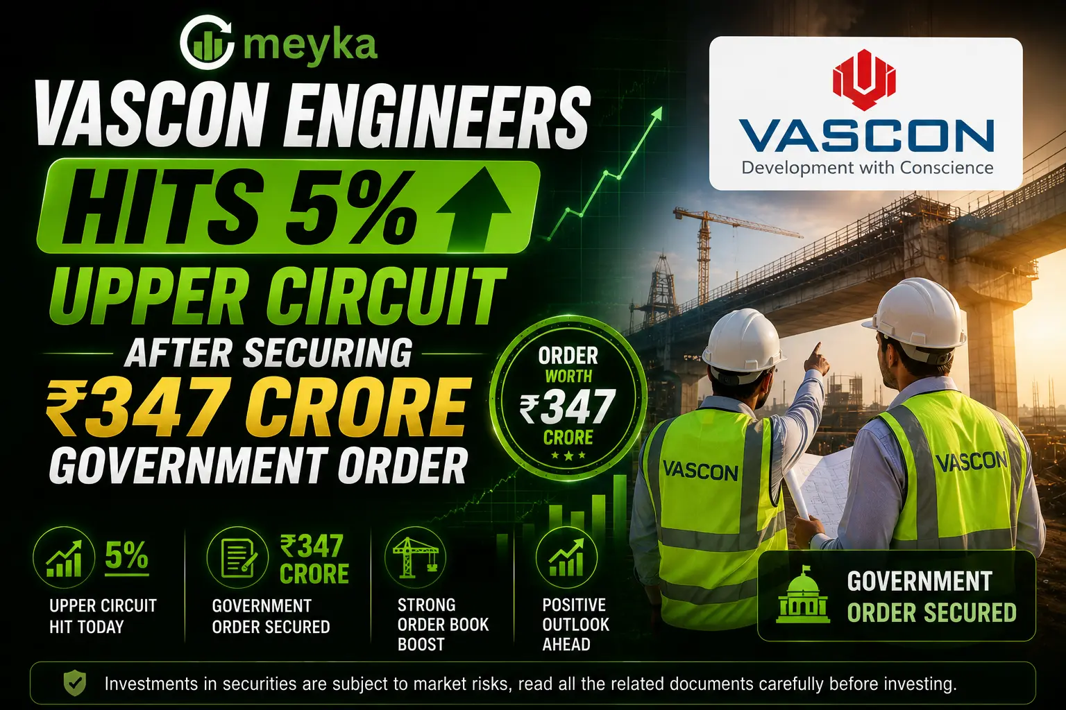 Vascon Engineers Hits 5% Upper Circuit After Securing ₹347 Crore Government Order