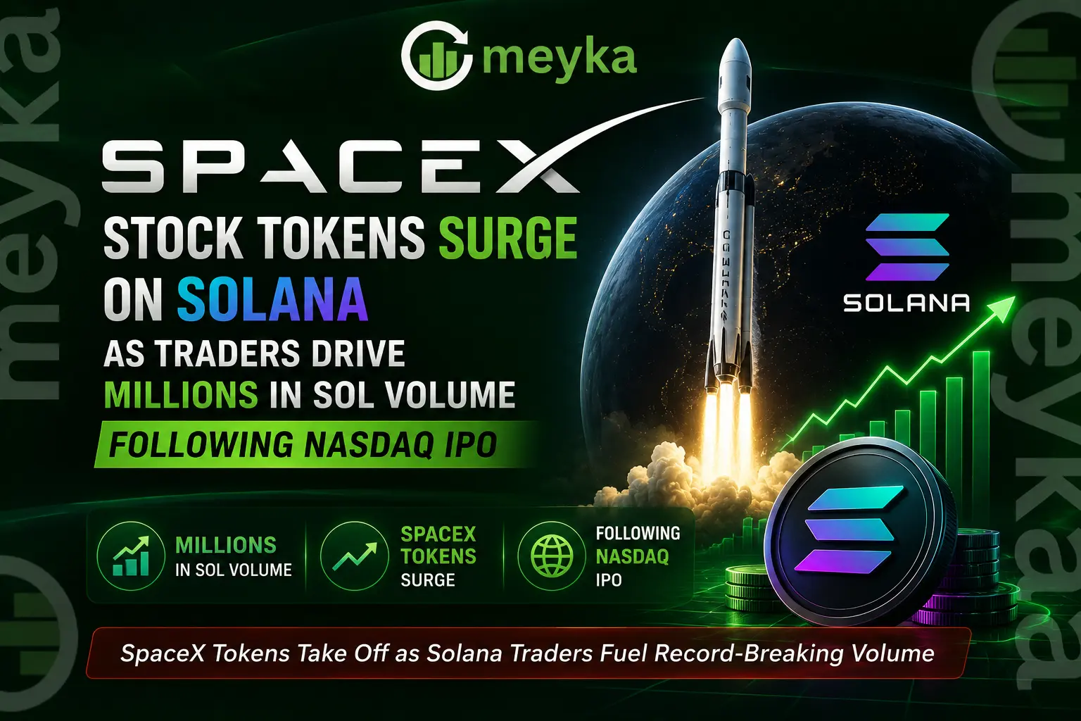 SpaceX Stock Tokens Surge on Solana as Traders Drive Millions in SOL Volume Following Nasdaq IPO