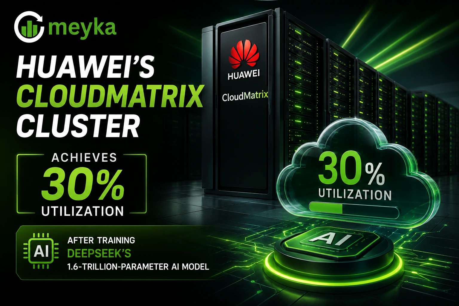 Huawei’s CloudMatrix Cluster Achieves 30% Utilization After Training DeepSeek’s 1.6-Trillion-Parameter AI Model 