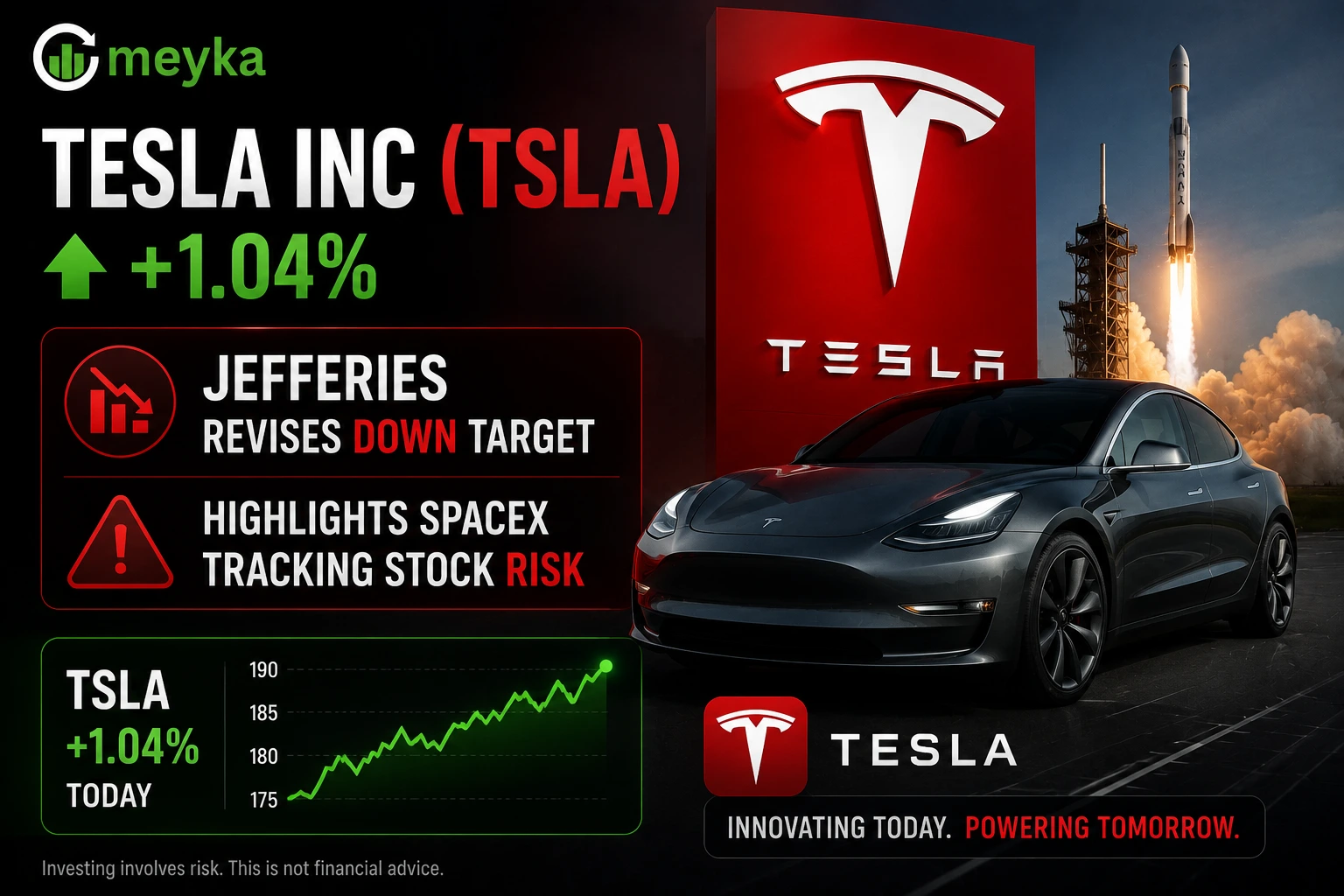 Tesla Inc (TSLA) +1.04%: Jefferies Revises Down Target, Highlights SpaceX Tracking Stock Risk