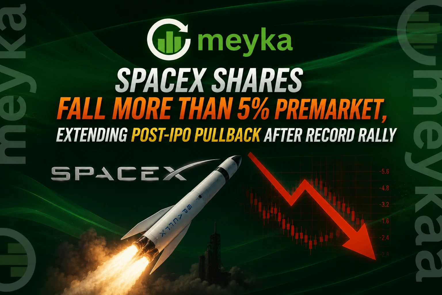 SpaceX Shares Fall More Than 5% Premarket, Extending Post-IPO Pullback After Record Rally