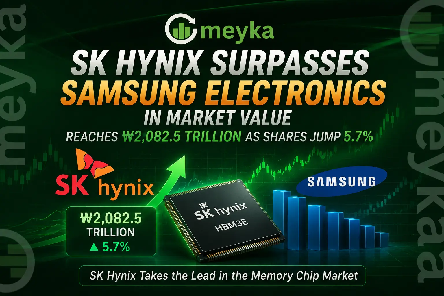SK Hynix Surpasses Samsung Electronics in Market Value, Reaches ₩2,082.5 Trillion as Shares Jump 5.7%
