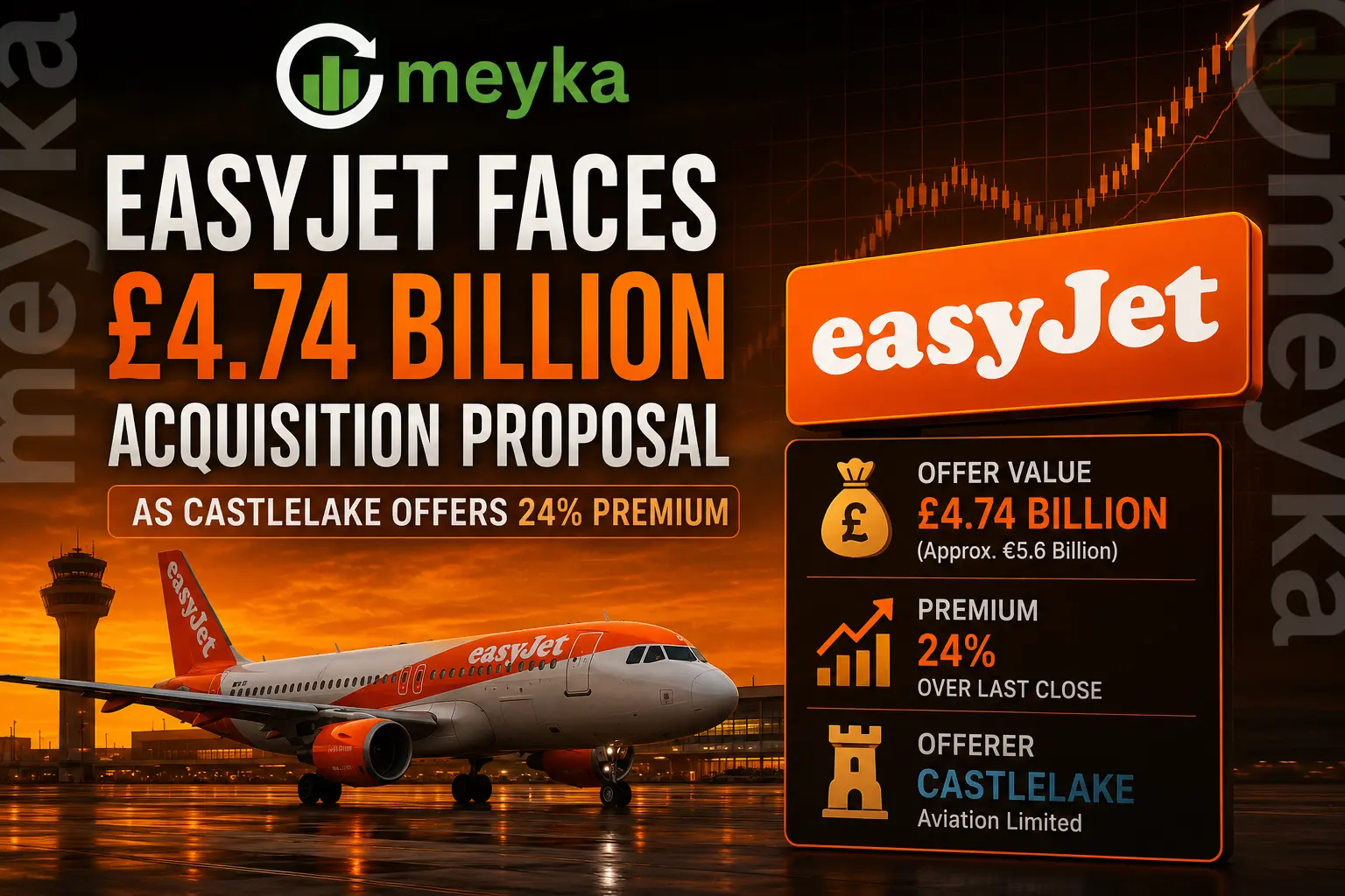 EasyJet Faces £4.74 Billion Acquisition Proposal as Castlelake Offers 24% Premium
