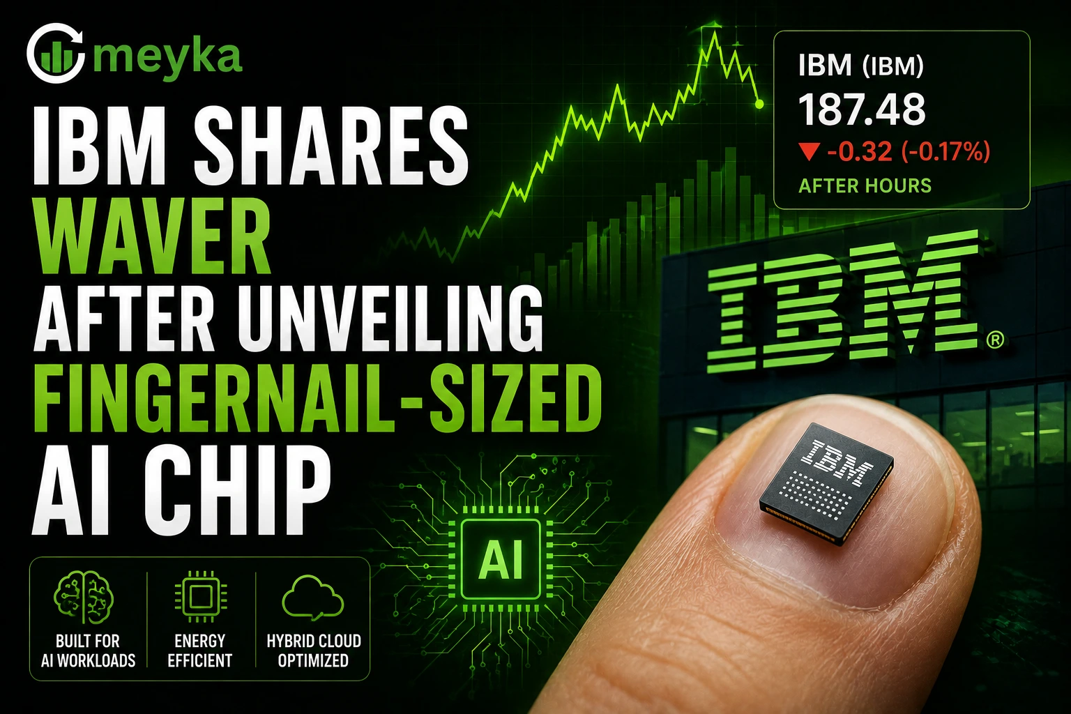 IBM Shares Waver After Unveiling Fingernail-Sized AI Chip