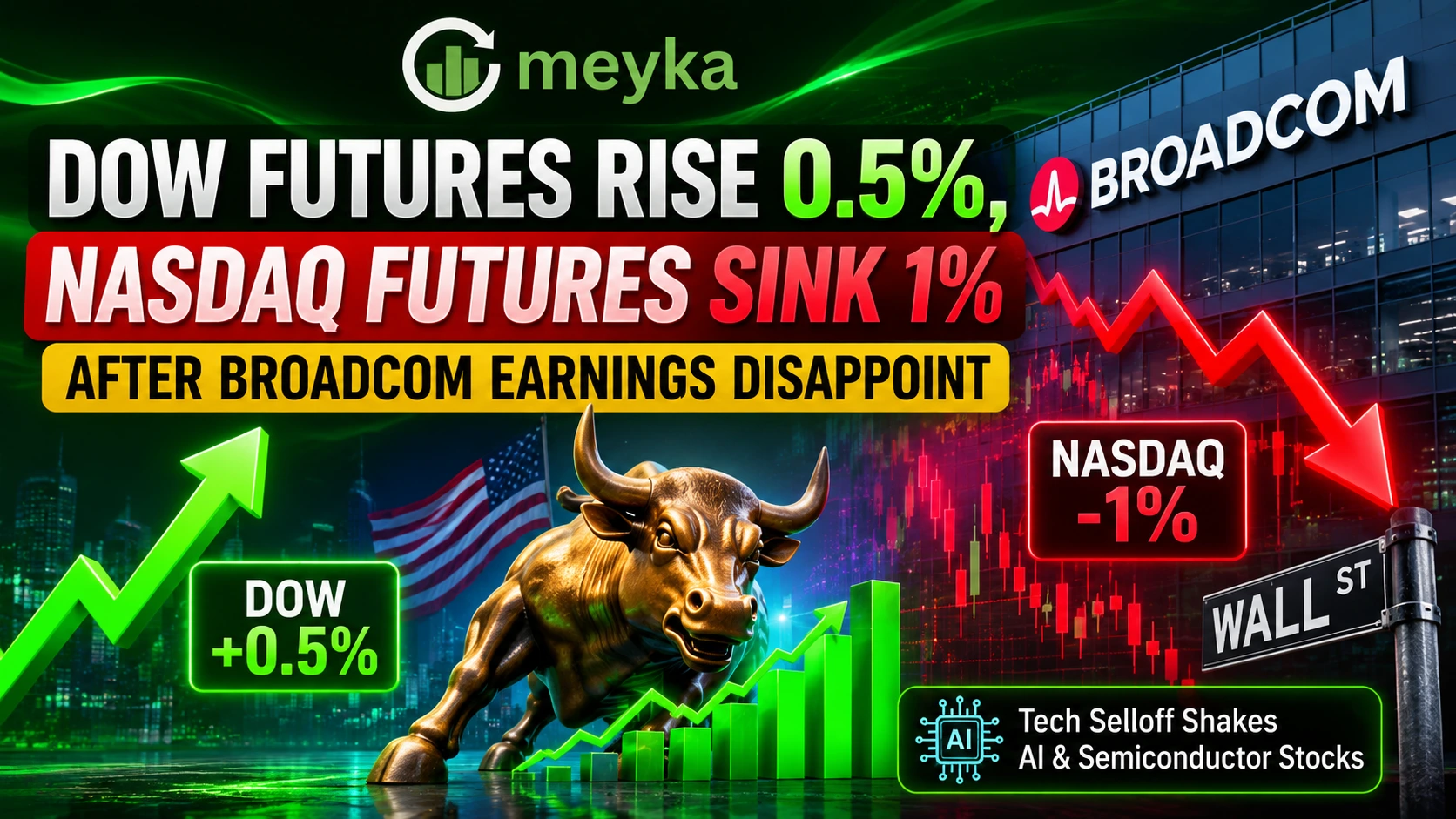 Dow Futures Rise 0.5%, Nasdaq Futures Sink 1% After Broadcom Earnings Disappoint
