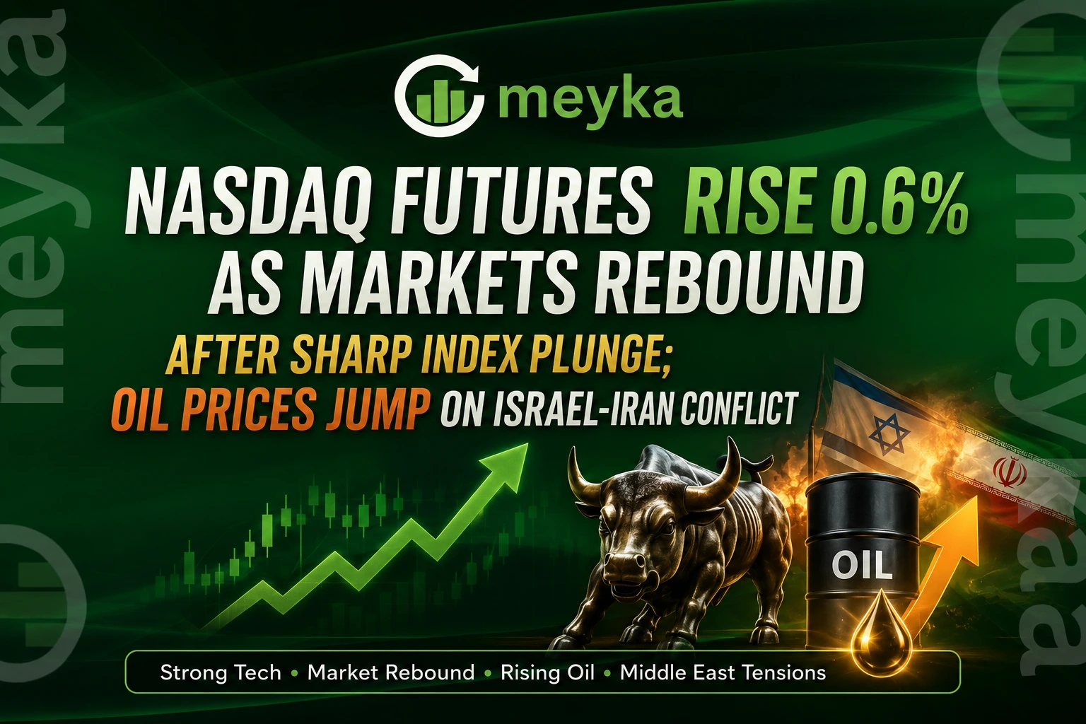 Nasdaq Futures Rise 0.6% as Markets Rebound After Sharp Index Plunge; Oil Prices Jump on Israel-Iran Conflict 