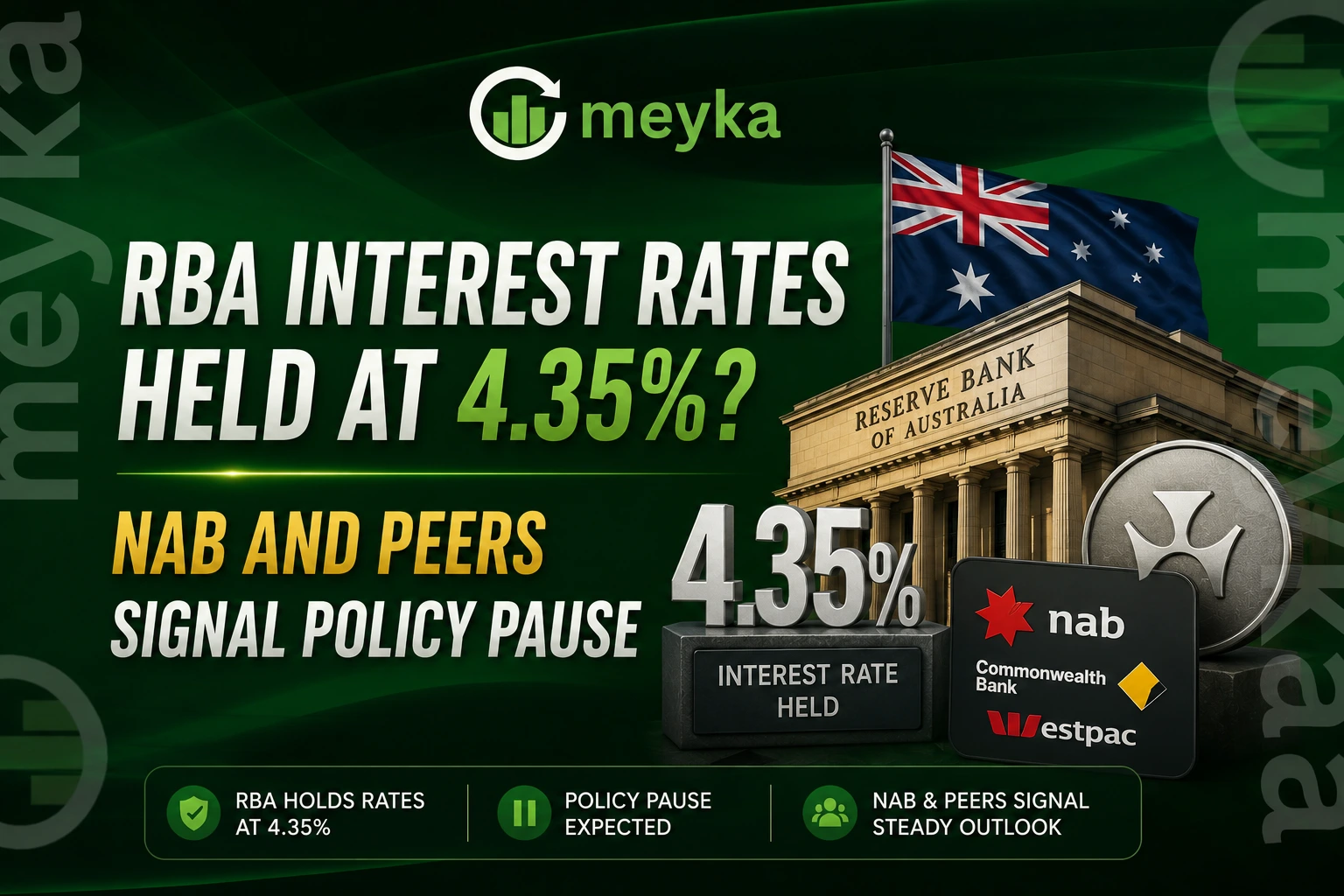 RBA Interest Rates Held at 4.35%? NAB and Peers Signal Policy Pause