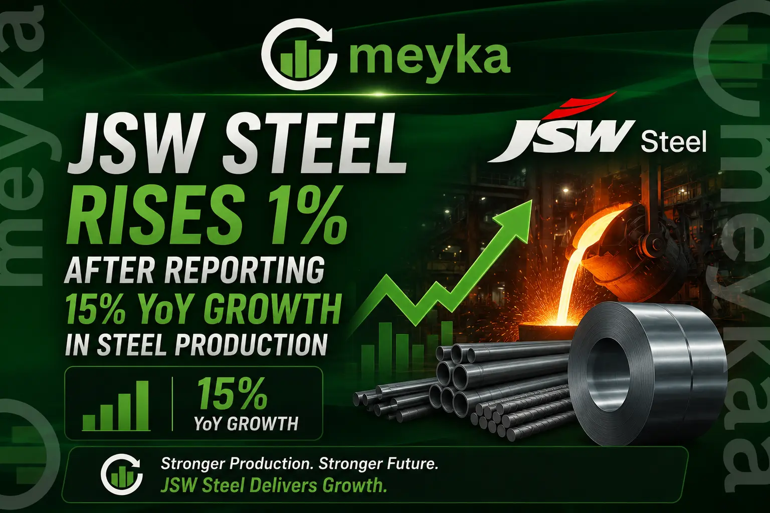 JSW Steel Rises 1% After Reporting 15% YoY Growth in Steel Production