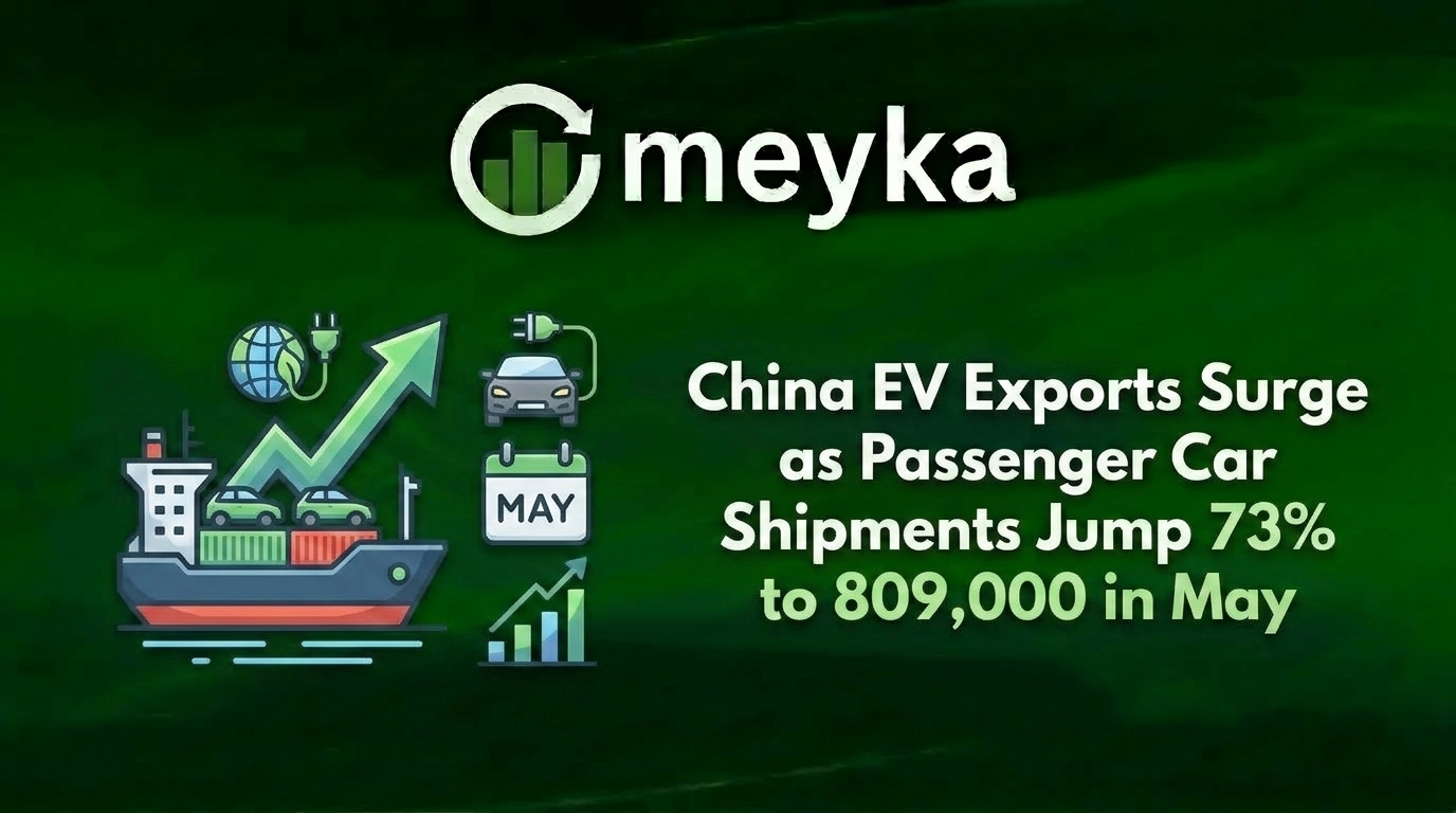 China EV Exports Surge as Passenger Car Shipments Jump 73% to 809,000 in May