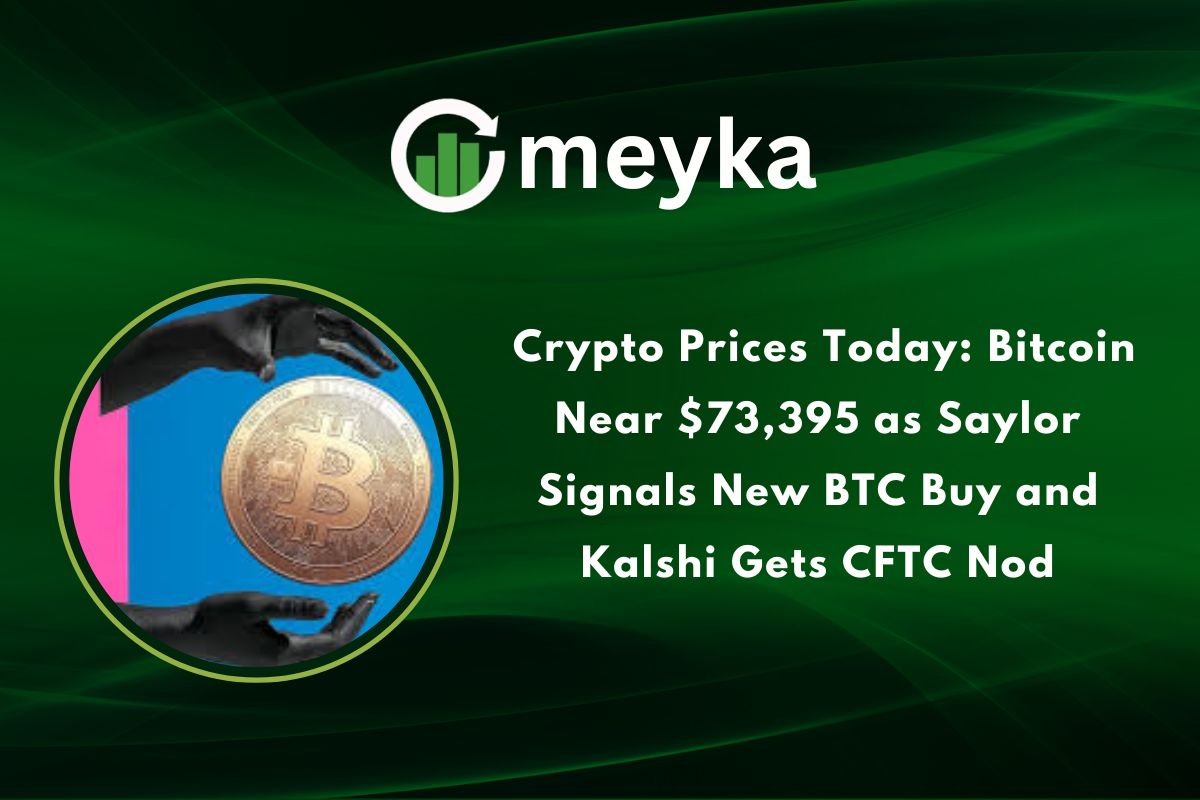 Crypto Prices Today: Bitcoin Near $73,395 as Saylor Signals New BTC Buy and Kalshi Gets CFTC Nod