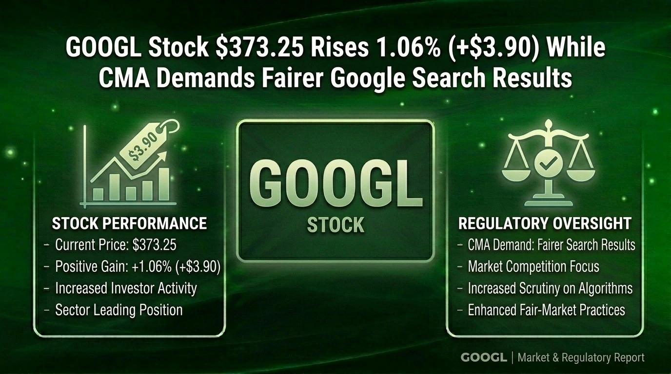 GOOGL Stock $373.25 Rises 1.06% (+$3.90) While CMA Demands Fairer Google Search Results 