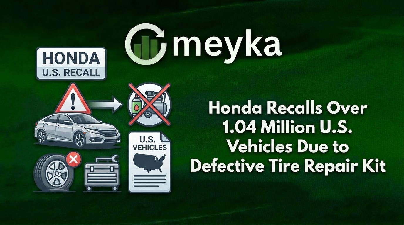 Honda Recalls Over 1.04 Million U.S. Vehicles Due to Defective Tire Repair Kit