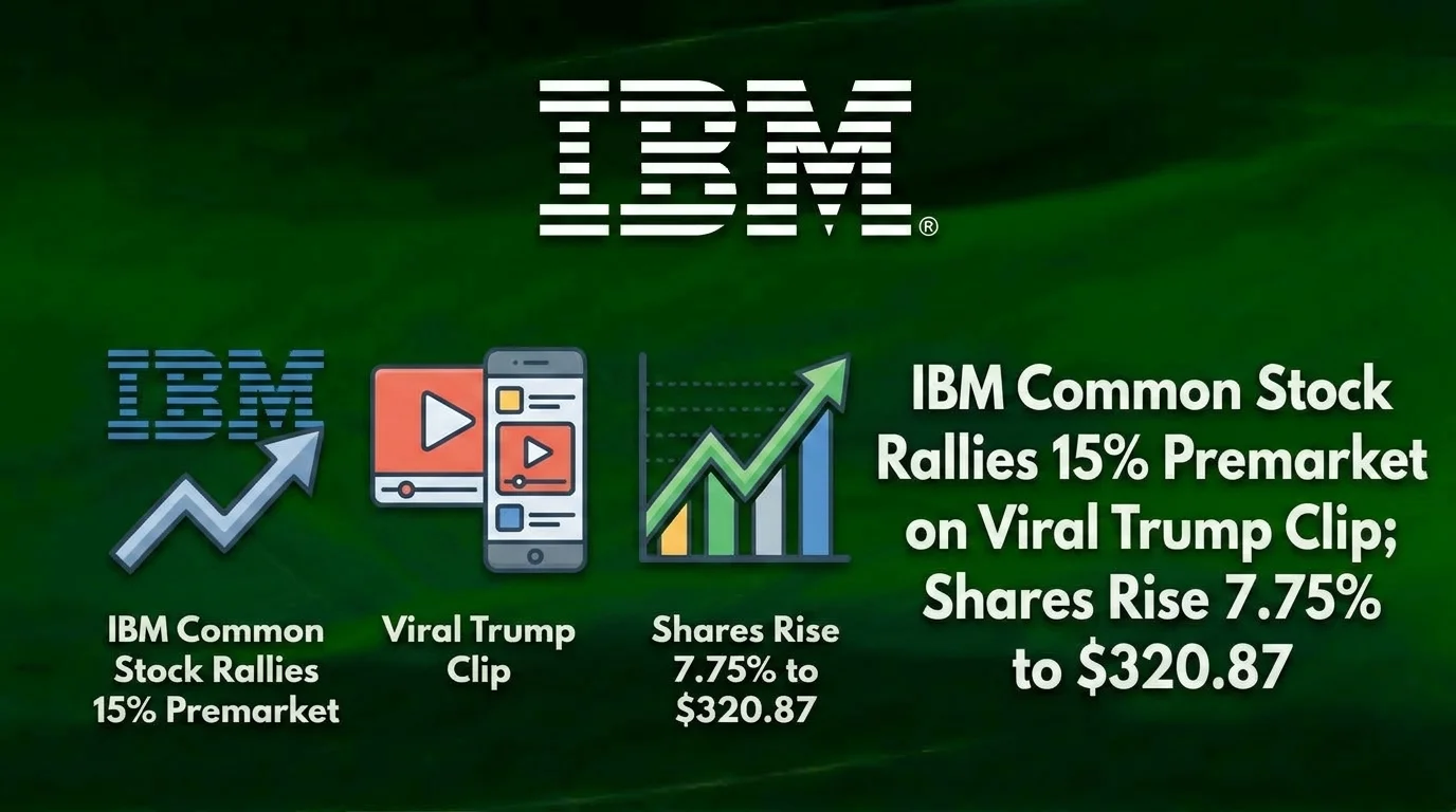 IBM Common Stock Rallies 15% Premarket on Viral Trump Clip; Shares Rise 7.75% to $320.87