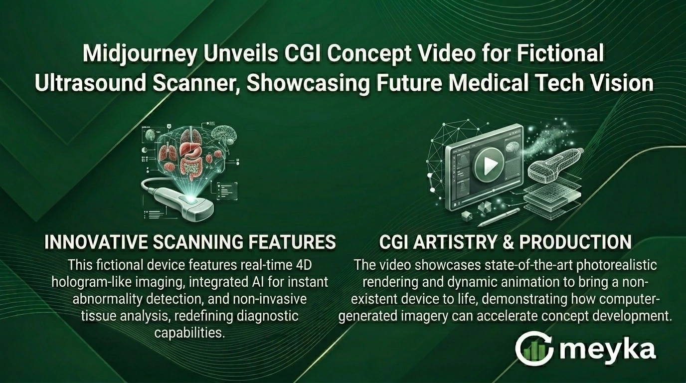 Midjourney Unveils CGI Concept Video for Fictional Ultrasound Scanner, Showcasing Future Medical Tech Vision 