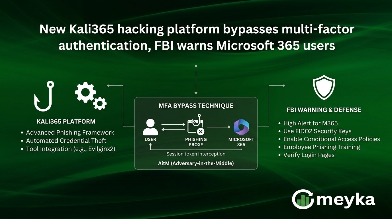 New Kali365 hacking platform bypasses multi-factor authentication, FBI warns Microsoft 365 users 
