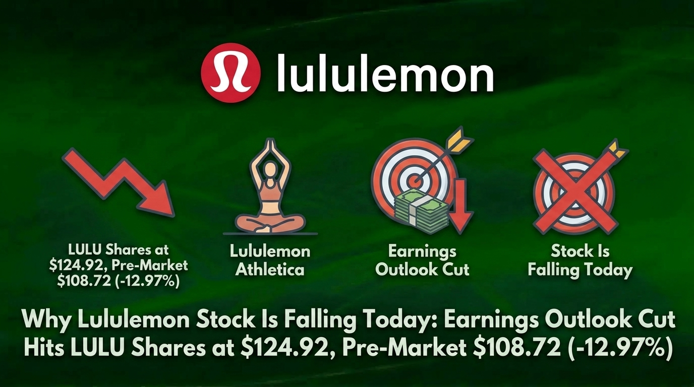 Why Lululemon Stock Is Falling Today: Earnings Outlook Cut Hits LULU Shares at $124.92, Pre-Market $108.72 (-12.97%)