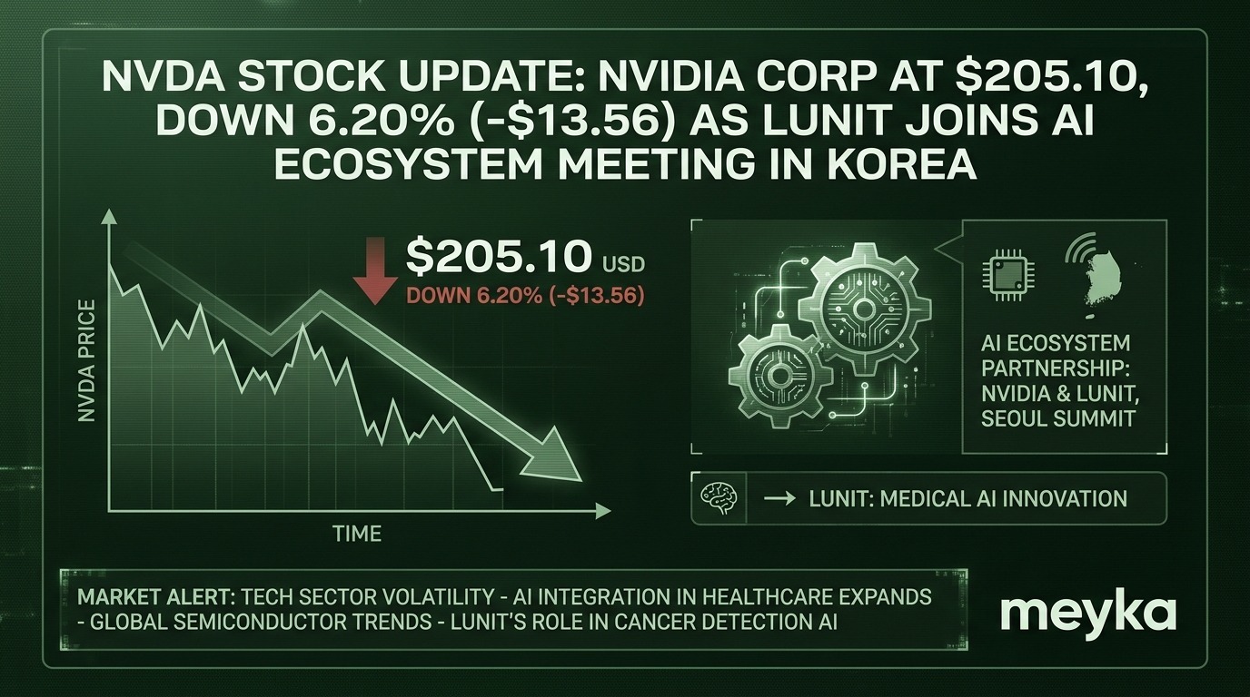 NVDA Stock Update: NVIDIA Corp at $205.10, Down 6.20% (-$13.56) as Lunit Joins AI Ecosystem Meeting in Korea