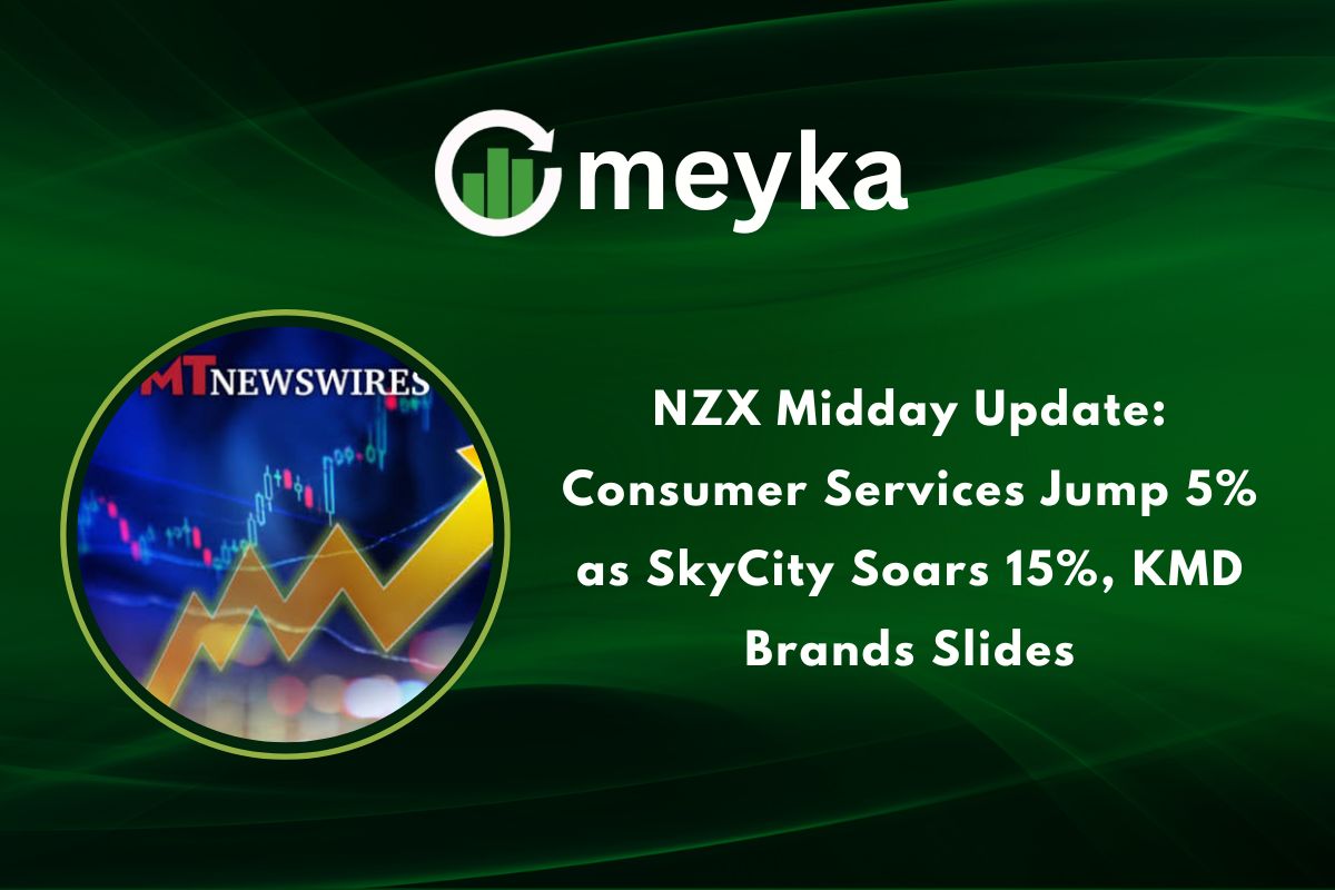 NZX Midday Update: Consumer Services Jump 5% as SkyCity Soars 15%, KMD Brands Slides