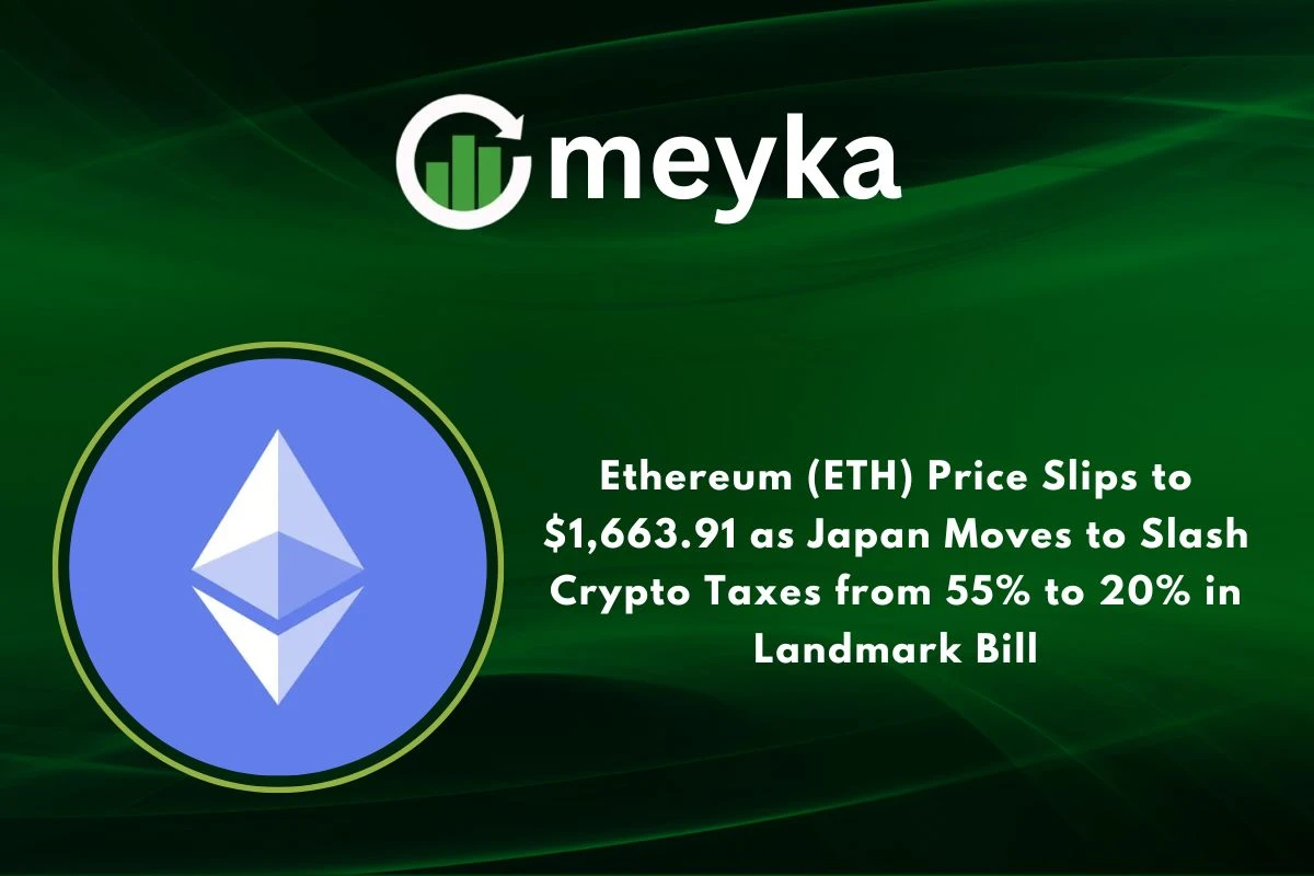 Ethereum (ETH) Price Slips to $1,663.91 as Japan Moves to Slash Crypto Taxes from 55% to 20% in Landmark Bill 