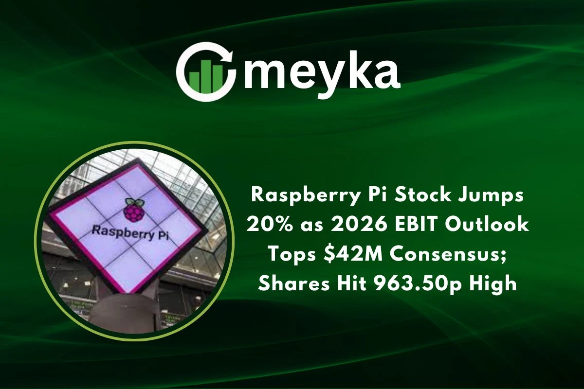 Raspberry Pi Stock Jumps 20% as 2026 EBIT Outlook Tops $42M Consensus; Shares Hit 963.50p High 