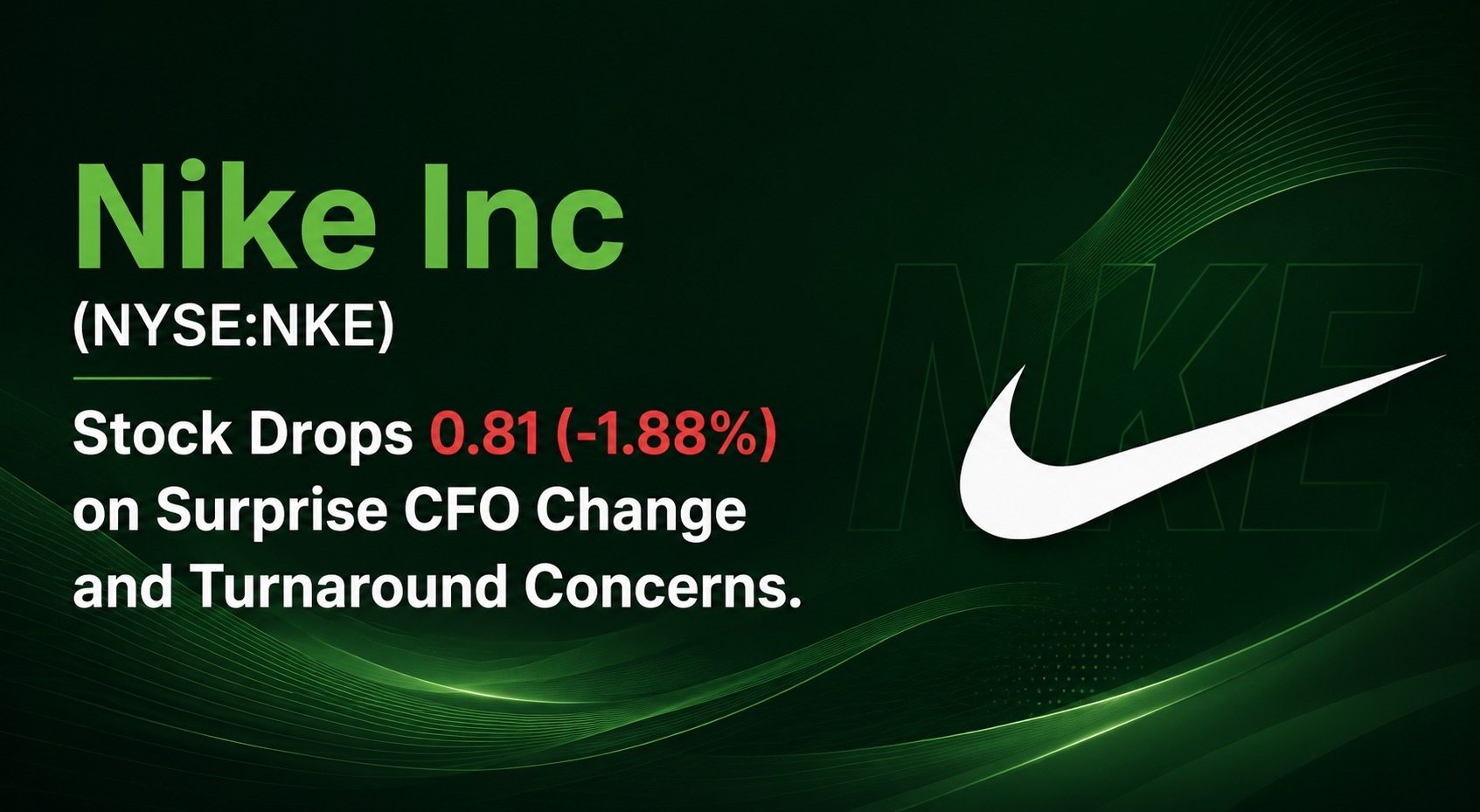 Nike Inc (NYSE: NKE) Stock Drops Ahead of Q4 Earnings as Surprise CFO Change Raises Turnaround Questions