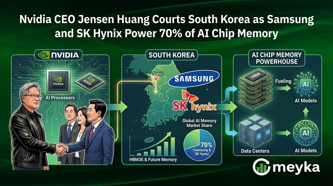 Nvidia CEO Jensen Huang Courts South Korea as Samsung and SK Hynix Power 70% of AI Chip Memory