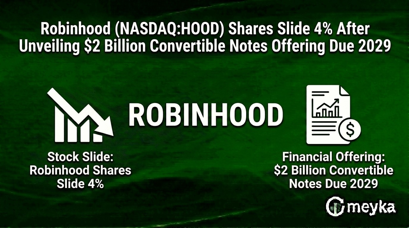Robinhood (NASDAQ: HOOD) Shares Slide 4% After Unveiling $2 Billion Convertible Notes Offering Due 2029