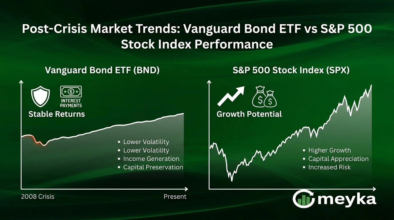 Post-Crisis Market Trends: Vanguard Bond ETF vs S&P 500 Stock Index Performance