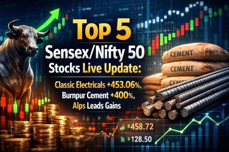 Top 5 Sensex/Nifty 50 Stocks Live Update: Classic Electricals +453.06%, Burnpur Cement +400%, Alps Leads Gains