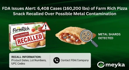 FDA Issues Alert: 6,408 Cases (160,200 lbs) of Farm Rich Pizza Snack Recalled Over Possible Metal Contamination