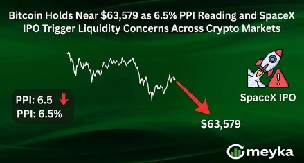 Bitcoin Holds Near $63,579 as Hot PPI and SpaceX’s Record IPO Drain Liquidity From Crypto Markets