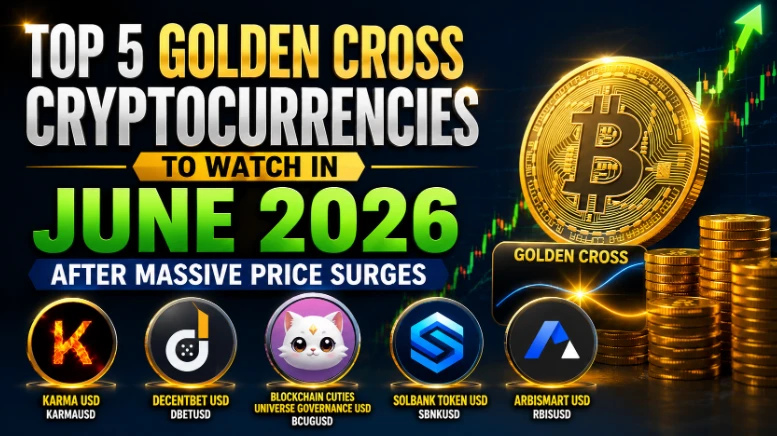 Top 5 Golden Cross Cryptocurrencies to Watch in June 2026 After Massive Price Surges