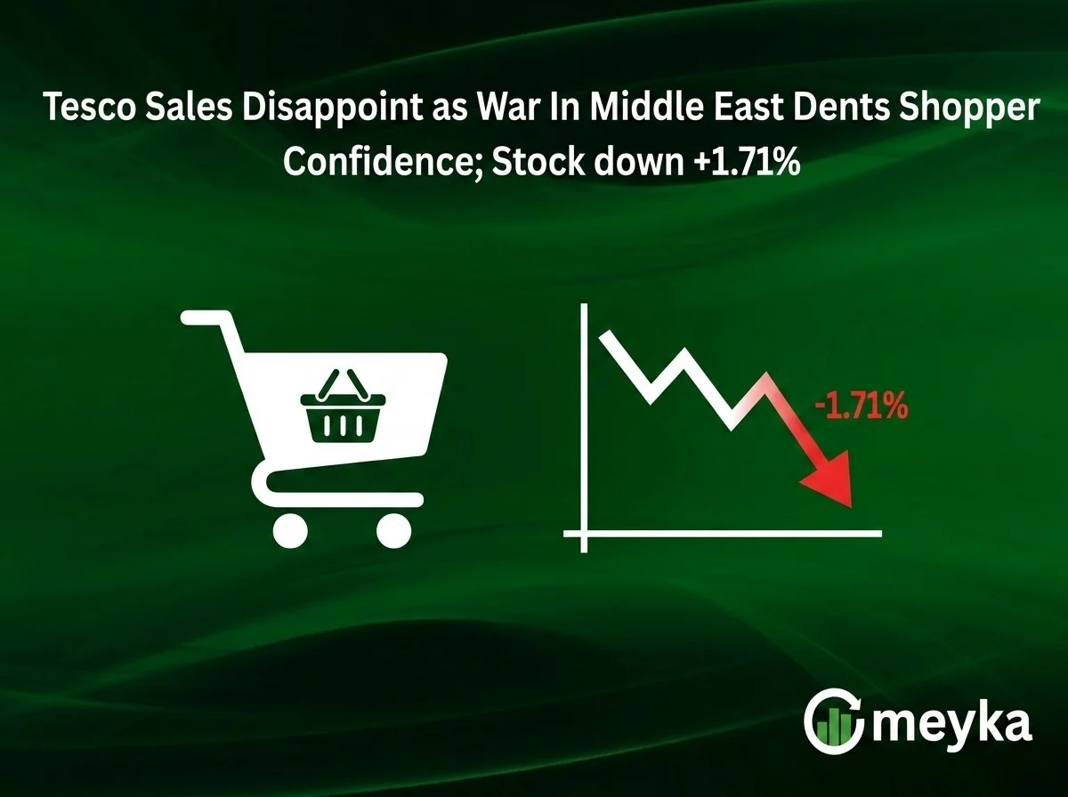 Tesco Sales Growth Halves to 1.8% as Middle East Conflict Dents Shopper Confidence; Stock Falls 2.4%
